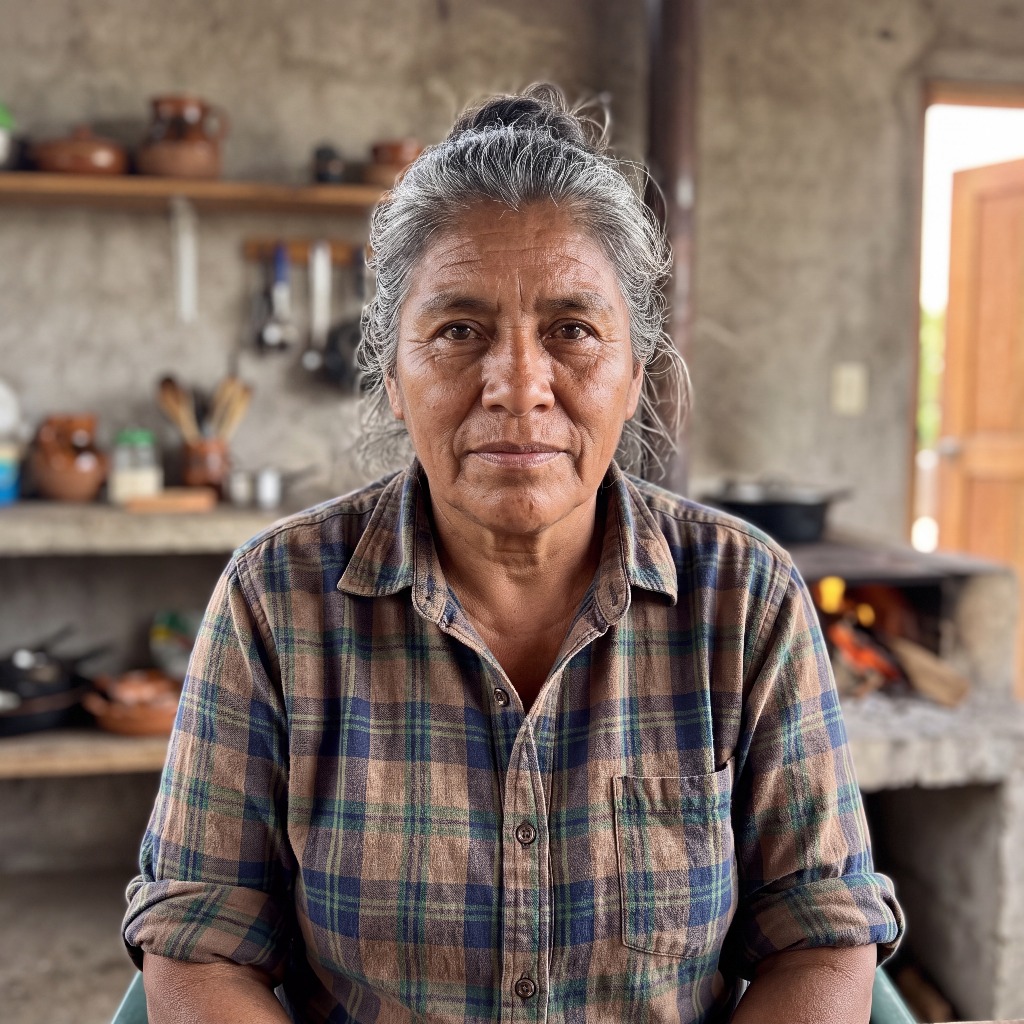 Lupita cocinando en el rancho